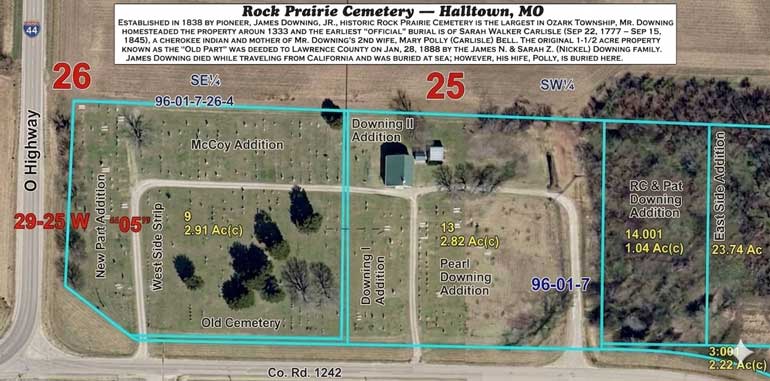 Rock Prairie Cemetery aerial map