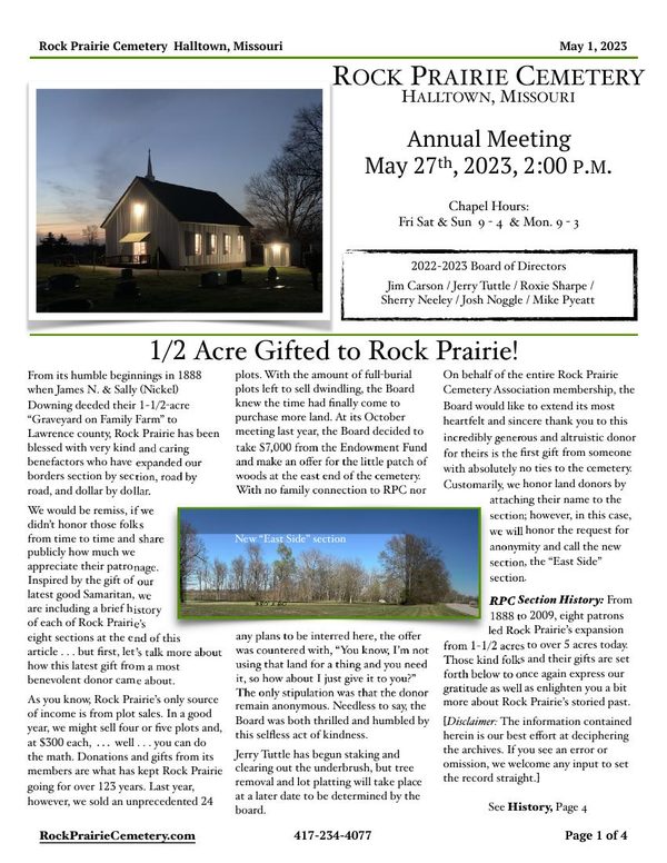 2023 Newsletter cover